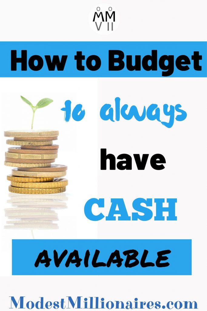 coin tower with plant growing on top How to budget to always have cash available