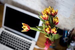 Bureau heureux fleur