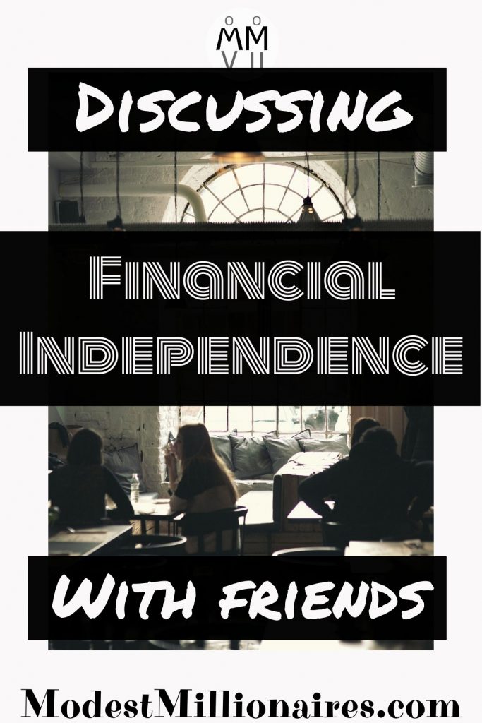 Coffee shop scene where friends are discussing financial independence