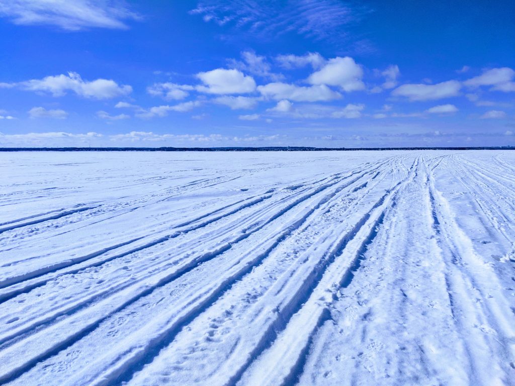 Snow and blue sky